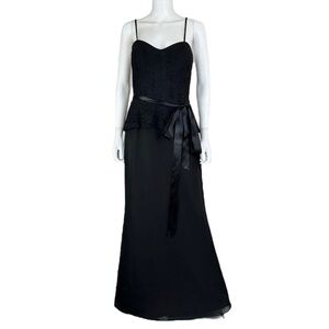 W Too NWT Black Maxi Formal Dress Size 10